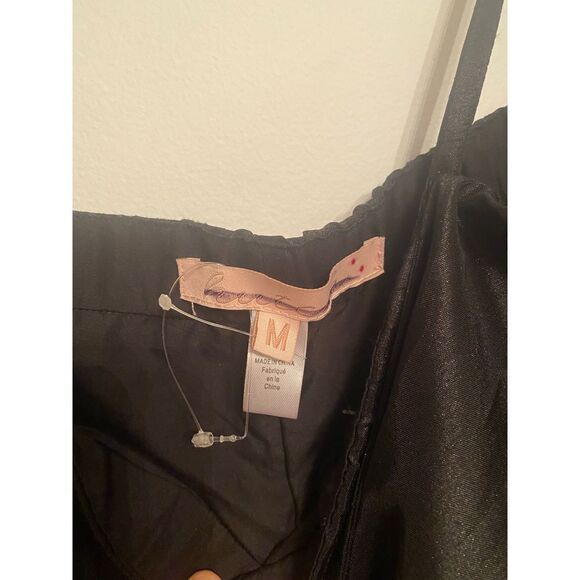 Anthropologie - hutch Satin Bow-Tie Jumpsuit black size M - Picture 8 of 10